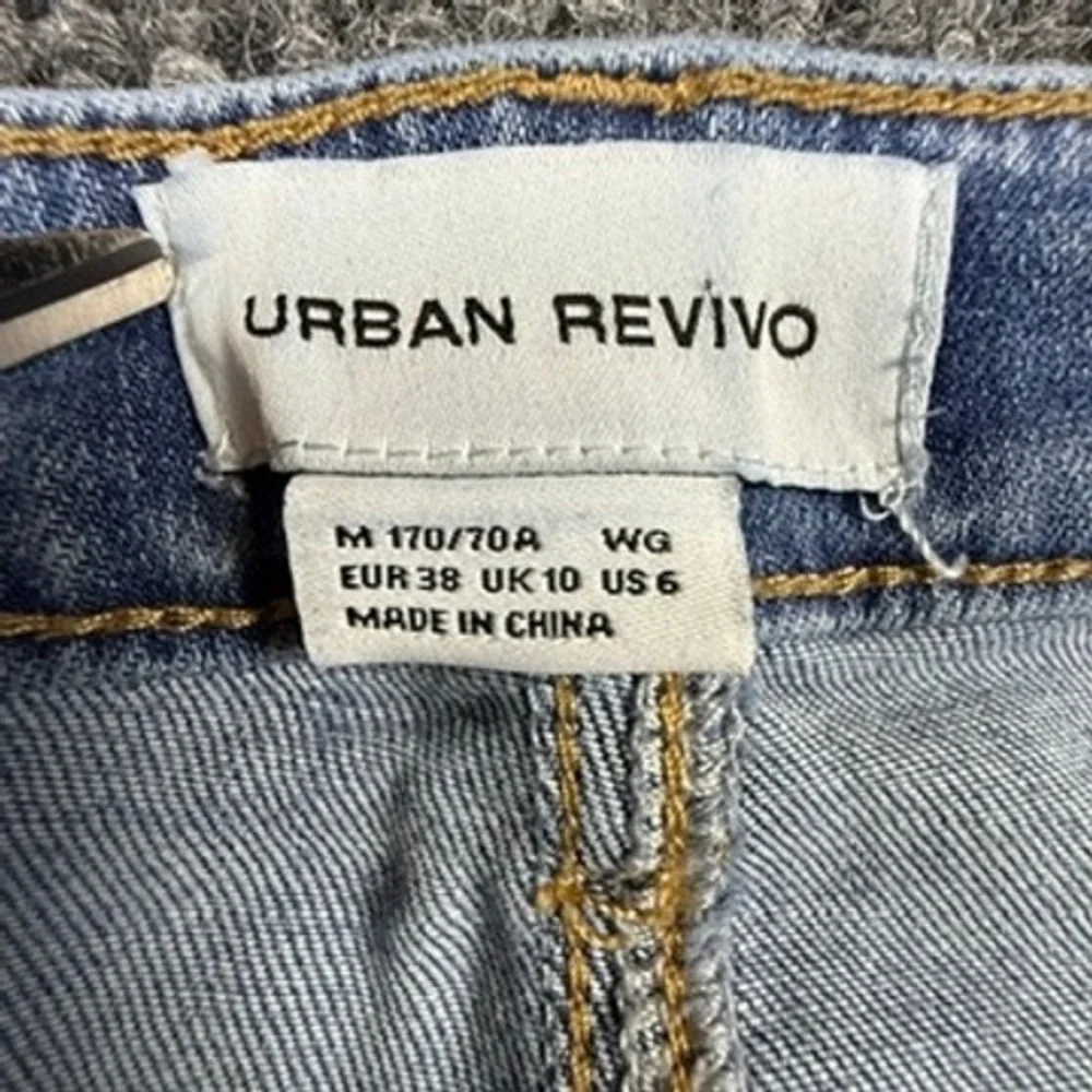 Urban Revivo Womens Blue High Rise Split Hem Straight Leg Jeans Size US 6